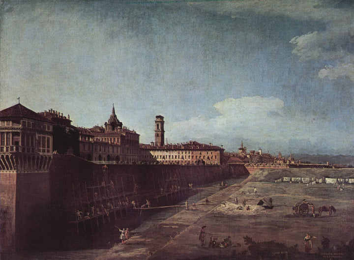 View of Turin from the Gardens of the Palazzo Reale by Bernardo Bellotto — hand-painted landscape oil painting reproduction on canvas