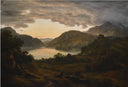 View of ullswater from gowbarrow fell - evening by John Glover — mountain oil painting wall art, Romanticism