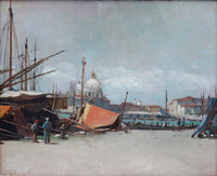 View of Venice by Ramón Tusquets y Maignon — hand-painted landscape oil painting reproduction on canvas