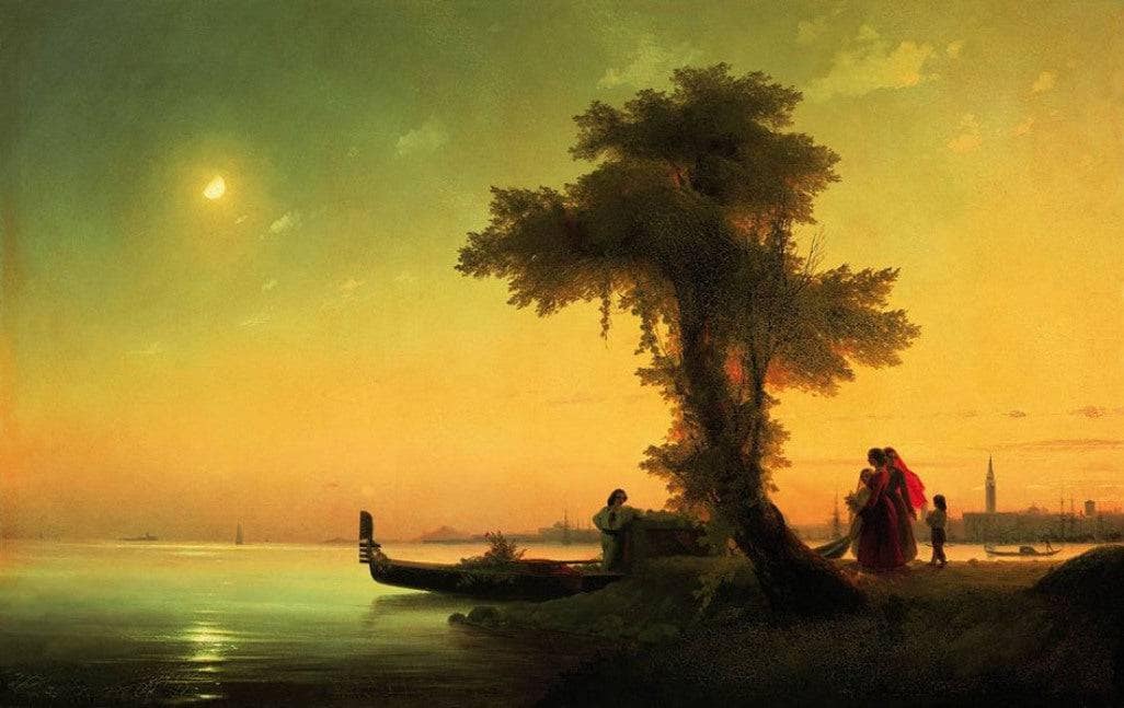 View on lagoon of Venice by Ivan Aivazovsky — hand-painted botanical oil painting reproduction on canvas