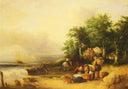 View On The Isle Of Wight by William Shayer — ships oil painting wall art, Romanticism