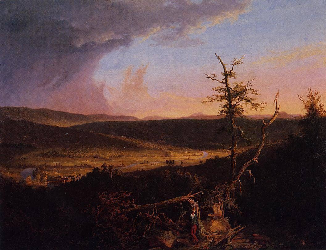 View on the Schoharie by Thomas Cole — hand-painted botanical oil painting reproduction on canvas