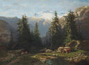 View taken at the Handeck by Alexandre Calame — hand-painted landscape oil painting reproduction on canvas