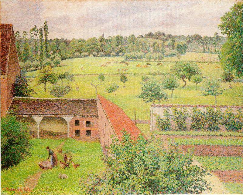 View Through a Window, Eragny - Camille Pissarro