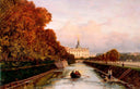 View to Michael's Castle in Petersburg from Lebiazhy Canal by Alexey Bogolyubov — hand-painted architectural oil painting reproduction on canvas