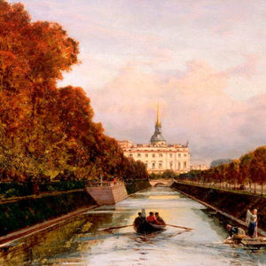 View to Michael's Castle in Petersburg from Lebiazhy Canal by Alexey Bogolyubov — Oil Painting Reproduction