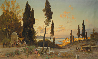 Views Across the Bosphorus, Constantinople by Hermann David Salomon Corrodi — oil painting reproduction