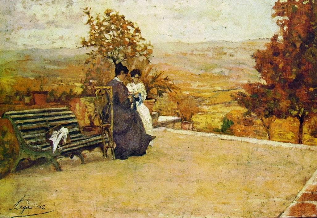 Villa Bandini at the Gabbro by Silvestro Lega — hand-painted landscape oil painting reproduction on canvas