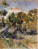 Villa with Orange Trees, Nice by Berthe Morisot — hand-painted architectural oil painting reproduction on canvas