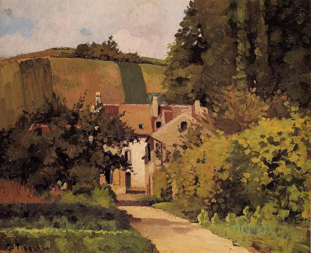 Village Church by Camille Pissarro — hand-painted landscape oil painting reproduction on canvas