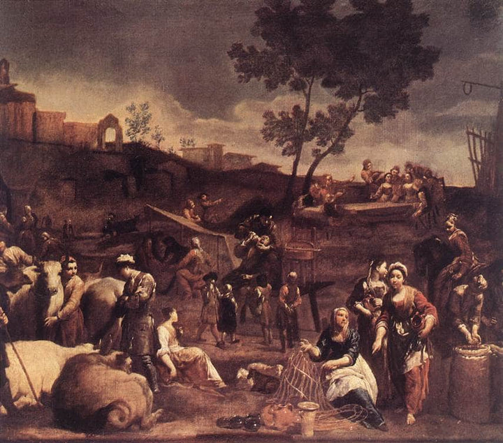 Village Fair by Giuseppe Maria Crespi — hand-painted cultural oil painting reproduction on canvas