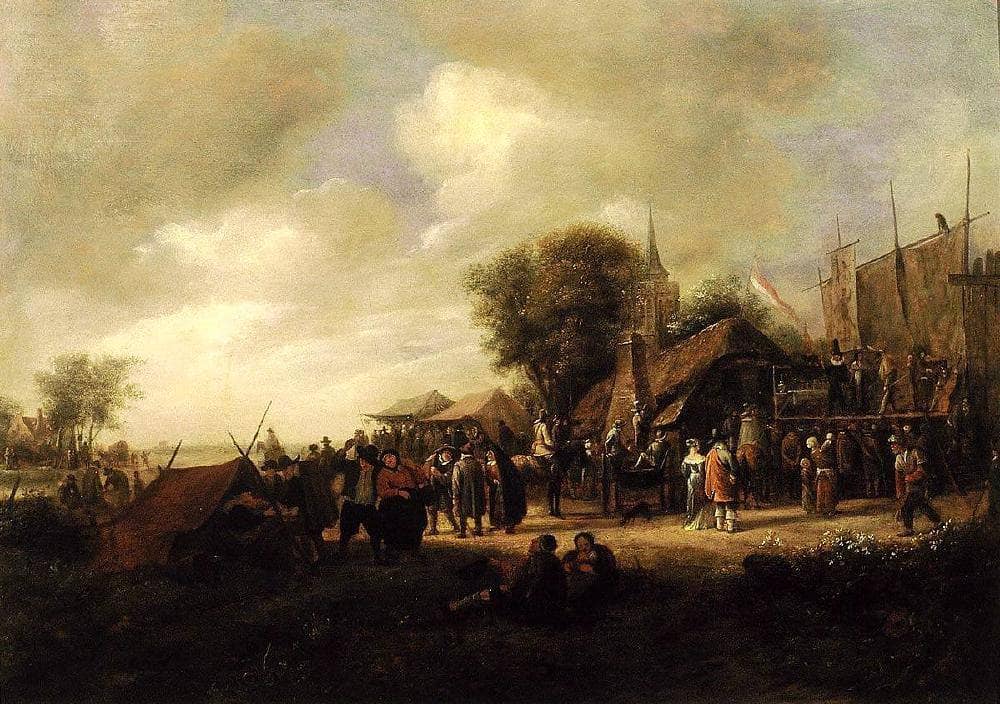 Village Fair by Jan Steen — hand-painted landscape oil painting reproduction on canvas