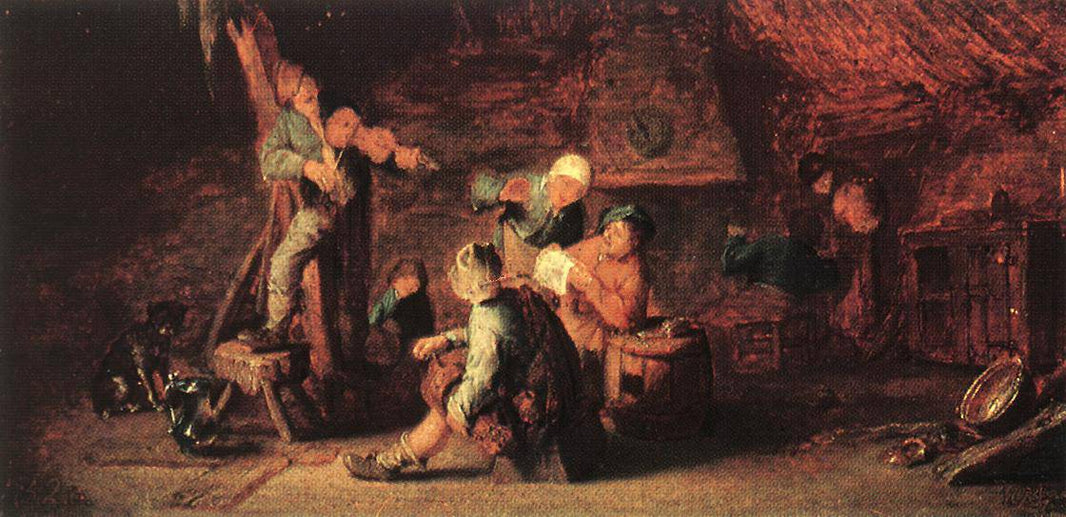 Village Feast by Adriaen van Ostade, hand-painted cultural oil painting reproduction on canvas