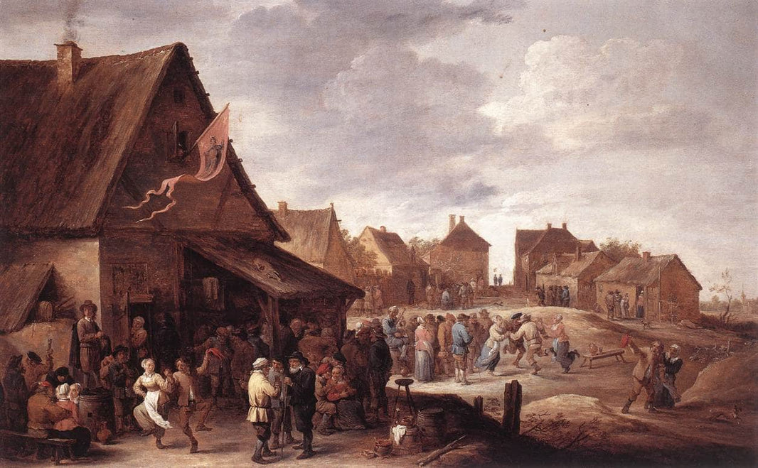 Village Feast by David Teniers the Younger — hand-painted landscape oil painting reproduction on canvas