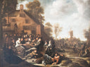 Village feast by Jan Miense Molenaer — rural oil painting wall art, Baroque