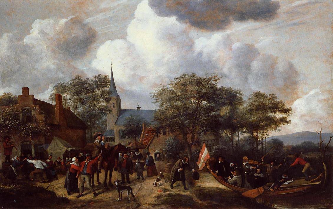 Village Festival with the Ship of Saint Rijn Uijt - Jan Steen