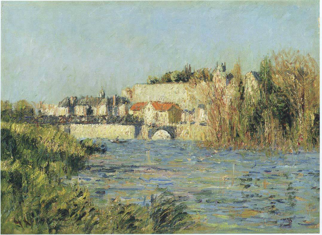 Village in sun on the river - Gustave Loiseau