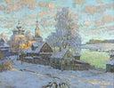 Village in the Winter Sun by Konstantin Gorbatov — hand-painted landscape oil painting reproduction on canvas