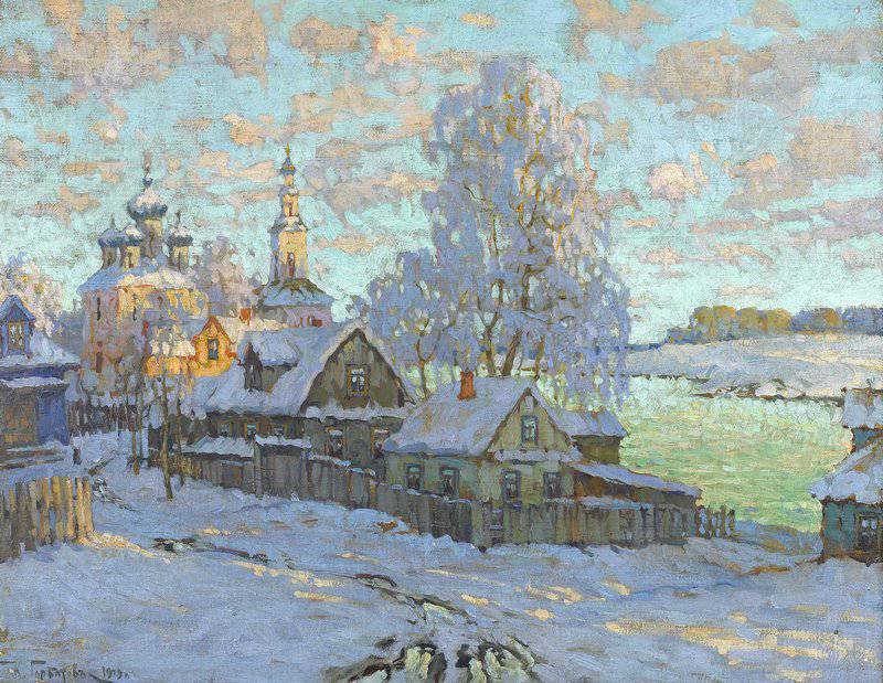 Village in the Winter Sun - Konstantin Gorbatov