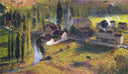 Village Labastide du Vert by Henri Martin — seascapes oil painting wall art, Divisionism