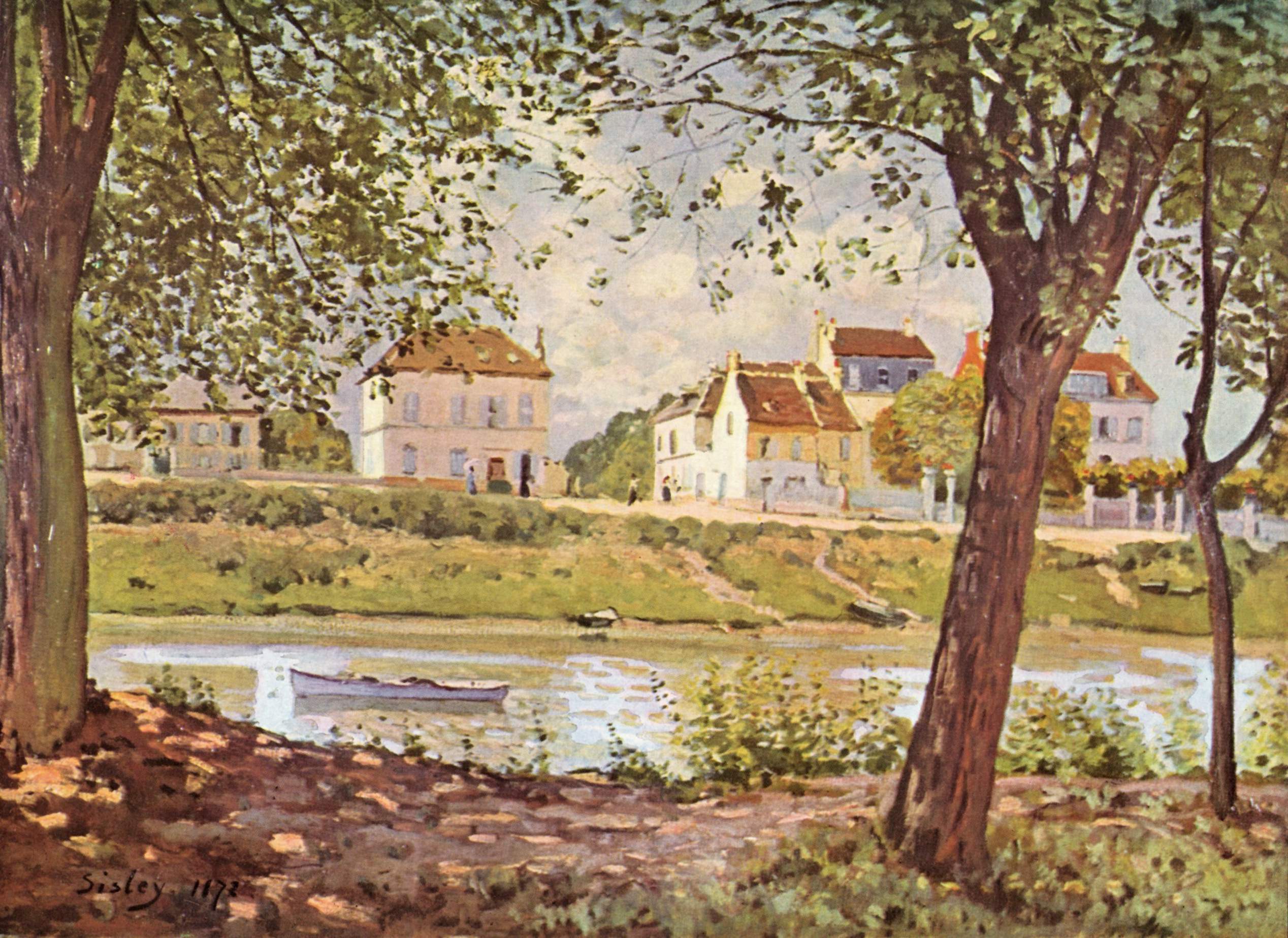 Village on the banks of the Seine - Alfred Sisley