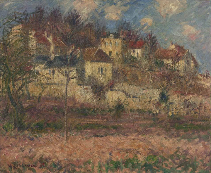 Village on the hill by Gustave Loiseau — hand-painted architectural oil painting reproduction on canvas