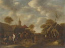 Village Party by Klaes Molenaer — hand-painted landscape oil painting reproduction on canvas