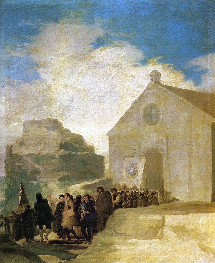 Village Procession by Francisco Goya — hand-painted cultural oil painting reproduction on canvas