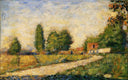 Village Road by Georges Seurat — hand-painted landscape oil painting reproduction on canvas