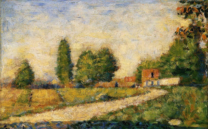 Village Road by Georges Seurat — hand-painted landscape oil painting reproduction on canvas
