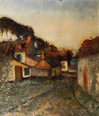 Village Street by Edgar Degas — hand-painted landscape oil painting reproduction on canvas