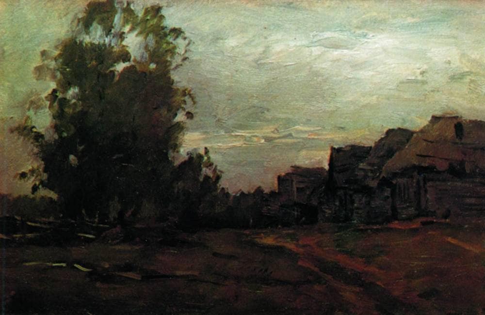 Village. Twilight. by Isaac Levitan — hand-painted landscape oil painting reproduction on canvas