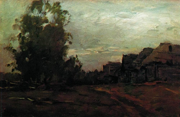 Village. Twilight. by Isaac Levitan — hand-painted landscape oil painting reproduction on canvas