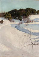 Vinterlandskap Från Myllykylä by Pekka Halonen — hand-painted botanical oil painting reproduction on canvas