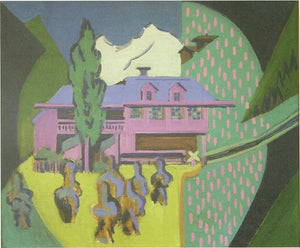 Violet House in Front of a Snowy Mountain - Ernst Ludwig Kirchner