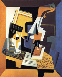 Violin and Glass by Juan Gris — hand-painted abstract oil painting reproduction on canvas