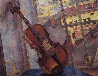 Violin in kitchen