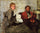 Violinist and Young Woman in modern living room