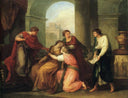 Virgil Reading the Aeneid to Augustus and Octavia by Angelica Kauffman — group oil painting wall art, Rococo