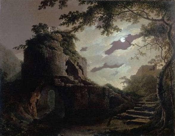 Virgil's Tomb by Joseph Wright — hand-painted architectural oil painting reproduction on canvas