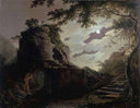 Virgil's Tomb by Joseph Wright — seascapes oil painting wall art, Romanticism