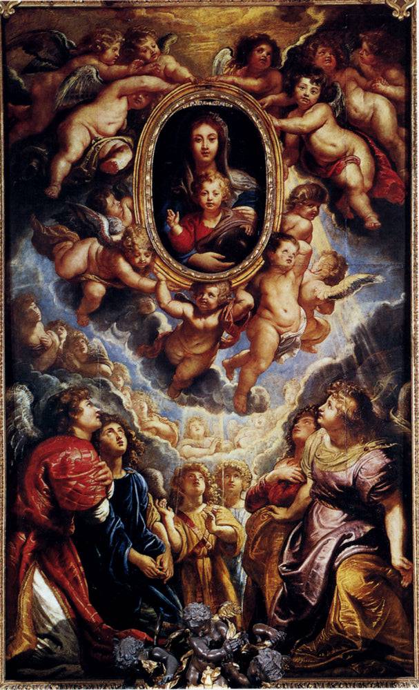 Virgin and Child Adored By Angels - Peter Paul Rubens