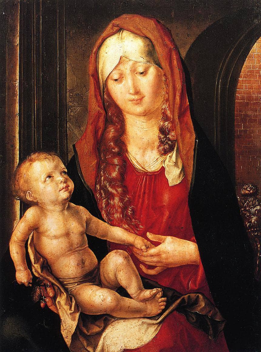 Virgin and Child before an Archway by Albrecht Durer — hand-painted cultural oil painting reproduction on canvas