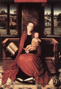 Virgin and Child Enthroned by Hans Memling — hand-painted cultural oil painting reproduction on canvas