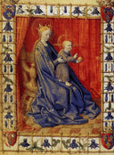 Virgin And Child Enthroned by Jean Fouquet — female oil painting wall art, Northern Renaissance