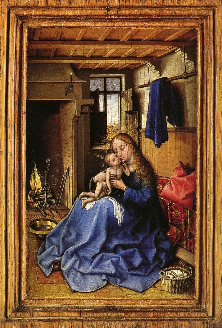 Virgin and Child in an Interior by Robert Campin — hand-painted cultural oil painting reproduction on canvas