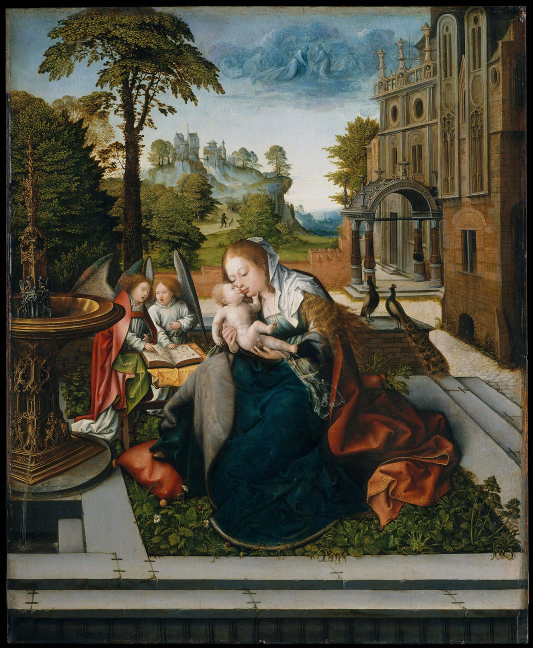 Virgin and Child with Angels by Bernard Van Orley — hand-painted cultural oil painting reproduction on canvas