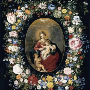 Virgin and Child with Infant St John in a Garland of Flowers