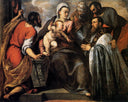 Virgin and Child with Saints by Palma il Giovane — group oil painting wall art, Mannerism Late Renaissance