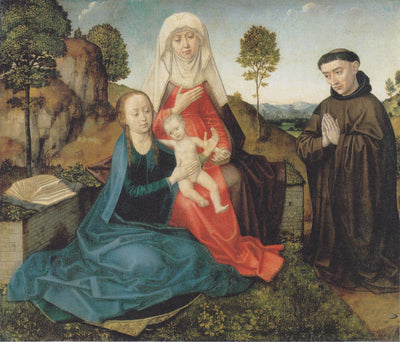 Virgin and Child With St. Anne and a Franciscan donor in study